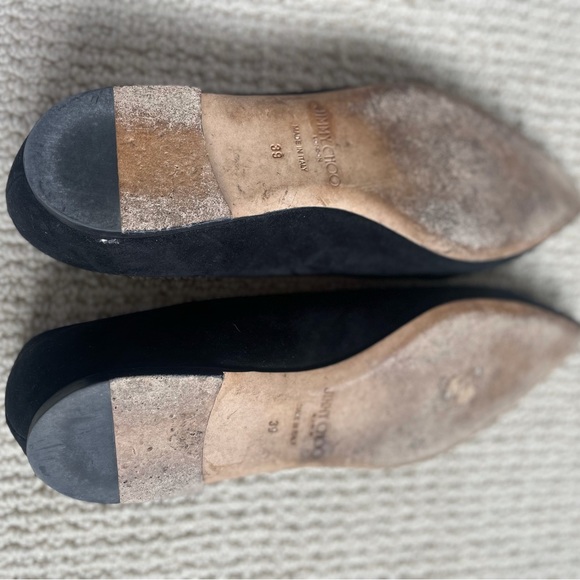 Jimmy Choo Romy Black Suede Pointed Flats- Size 39 - Picture 9 of 10